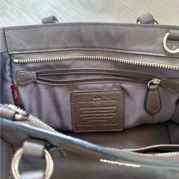 Coach Dark Brown Leather Crosby Carryall - Picture 10 of 10